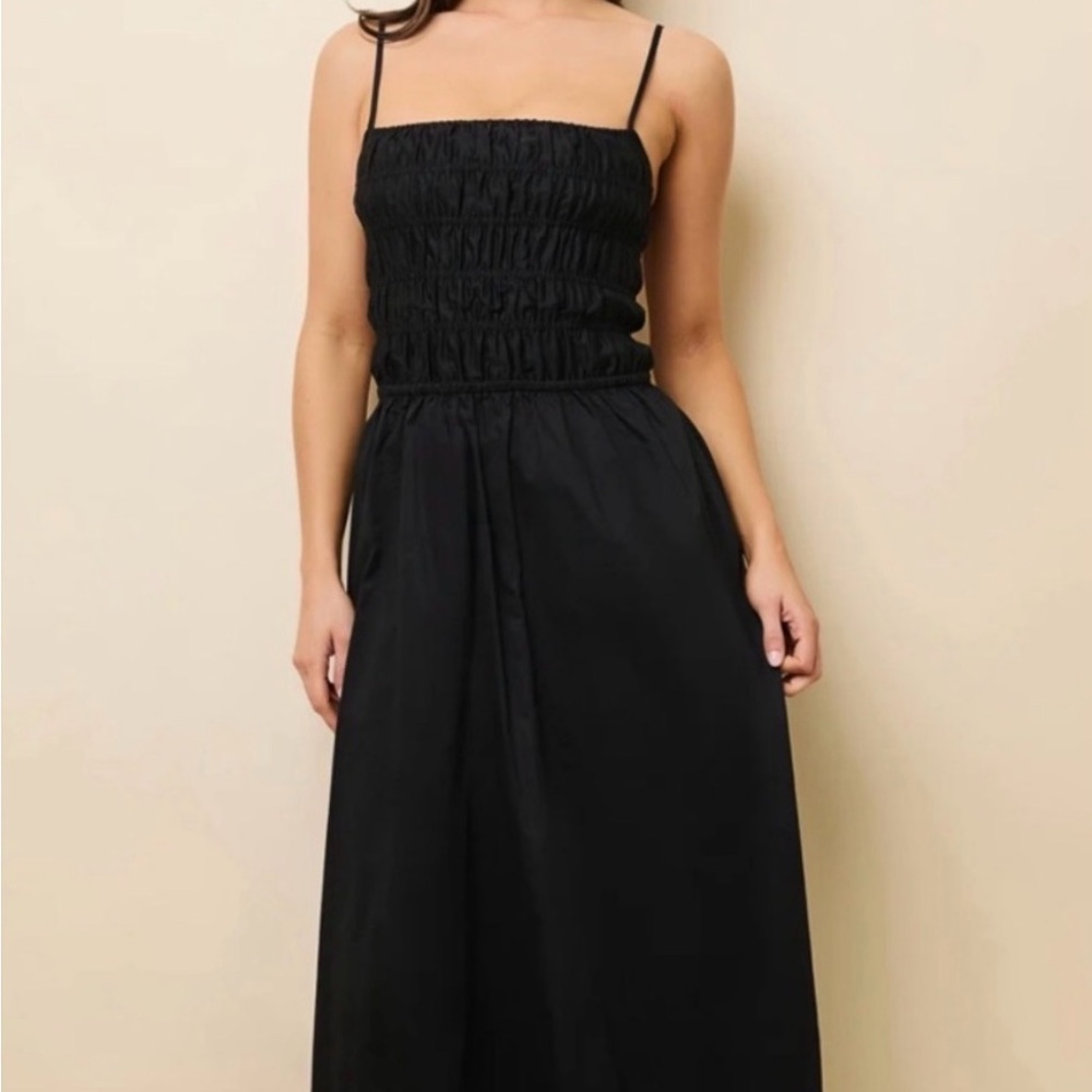 SOLID & STRIPED The Delta Smocked Cotton Maxi Dress